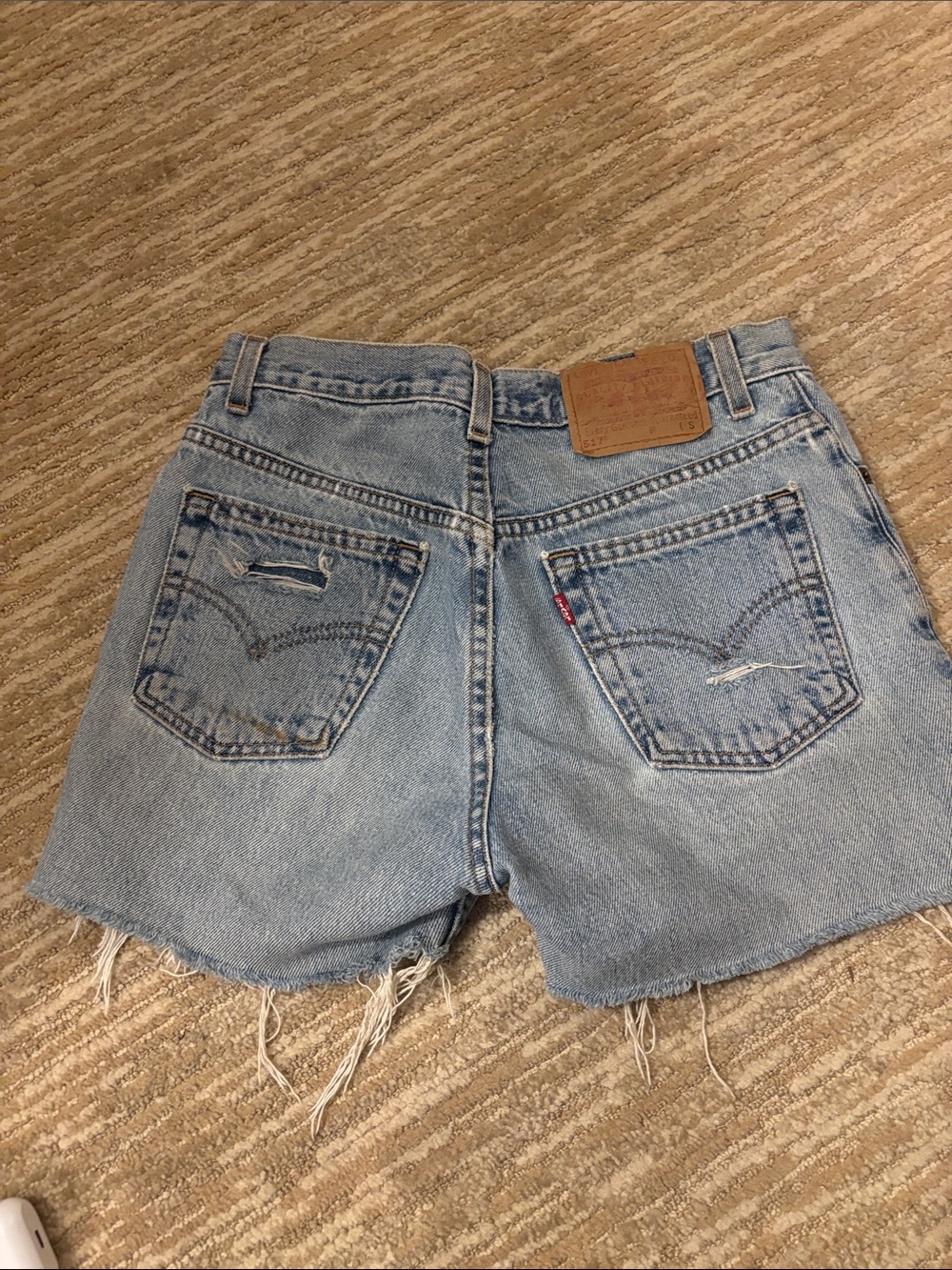 Levi's Light Blue Distressed Cutoff Jean Shorts